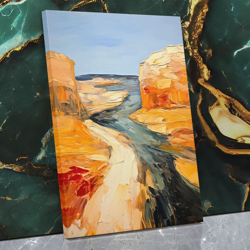 Grand Canyon River - Desert Wall Art in Black Frame
