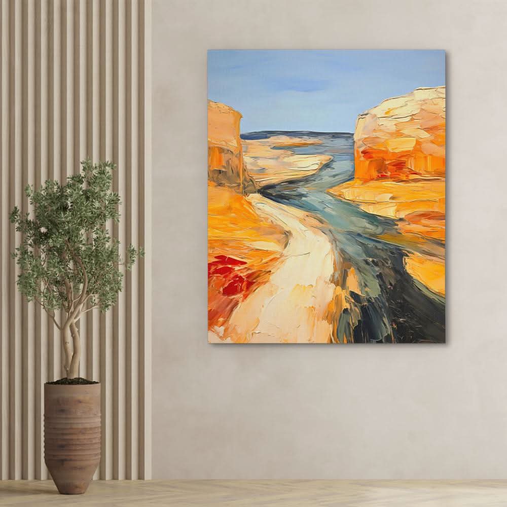 Grand Canyon River - Gold Desert Canvas Print