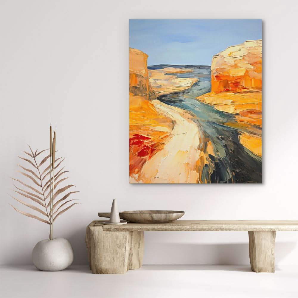 Grand Canyon River - Gold Wall Art for Hallway