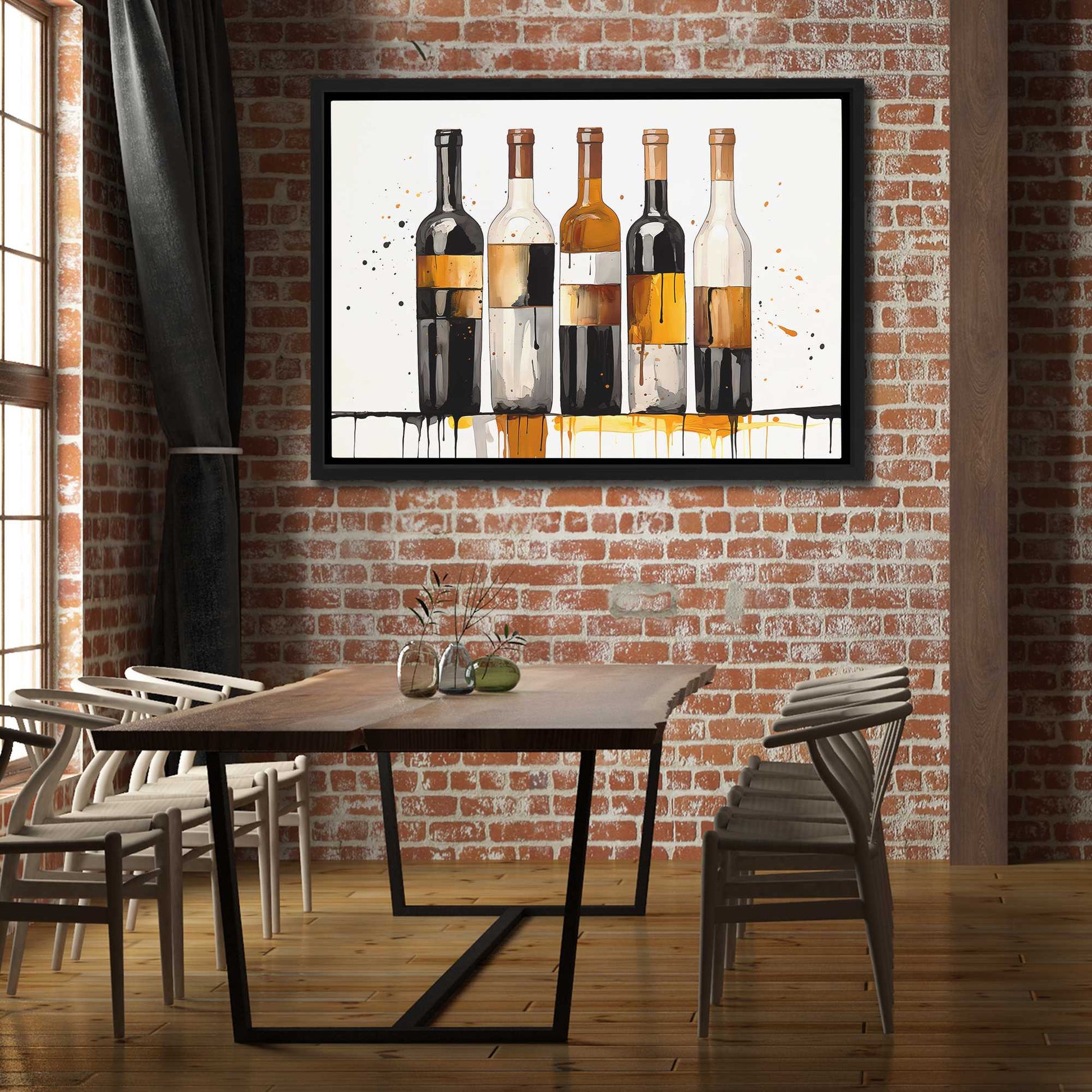 Grape Palette - Black and Gold Canvas Wall Art