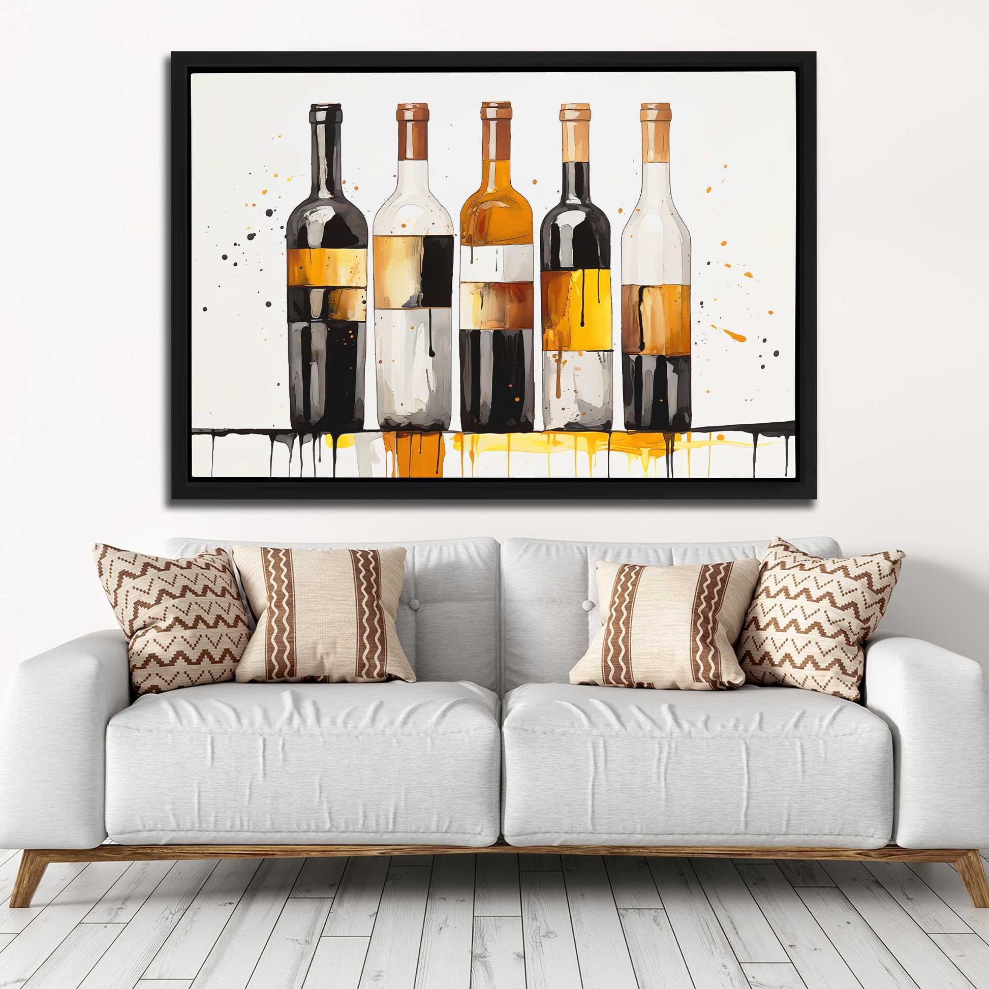 Grape Palette - Black and Gold Cocktail Canvas Print