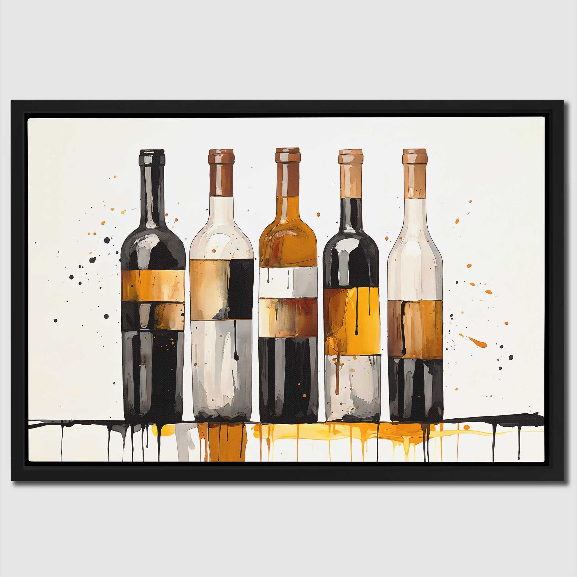Grape Palette - Cocktail Wall Art in Black Frame