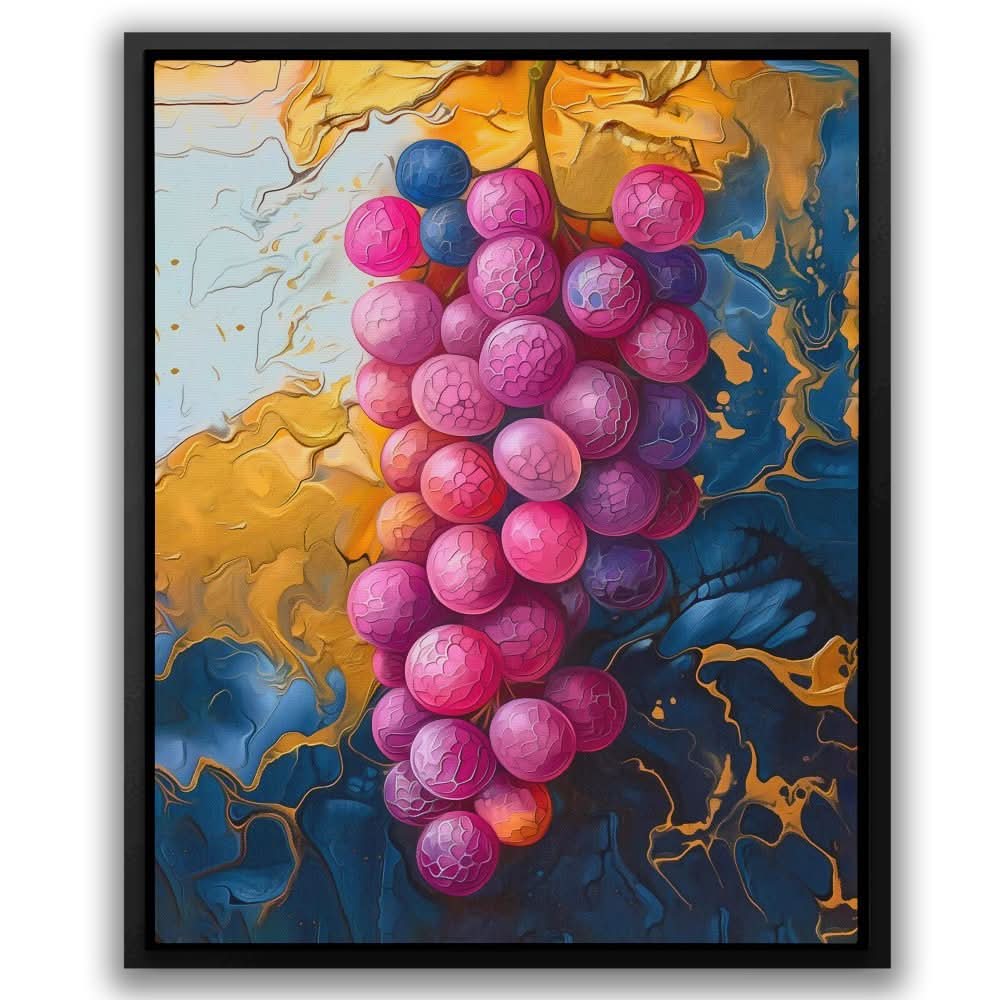 Grapes of Beauty - Fruit Wall Art in Black Frame