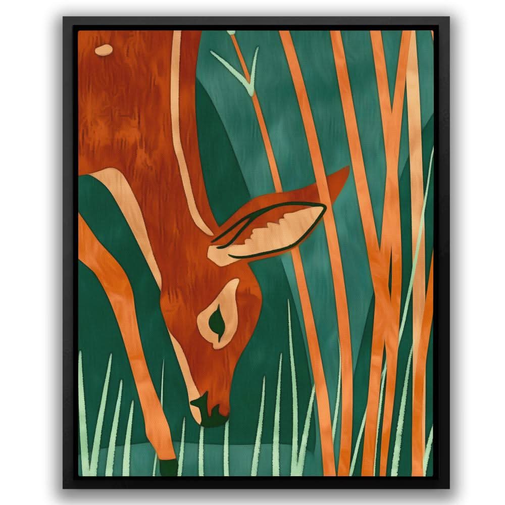 Grazing Deer - Animals Art for Bedroom