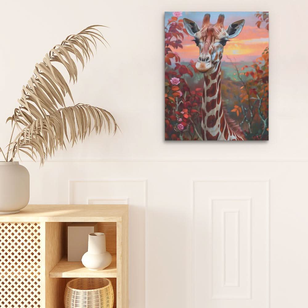 Grazing Giraffe - Africa Art for Bedroom