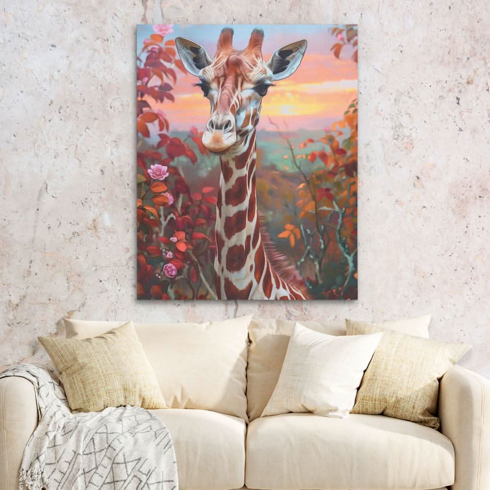 Grazing Giraffe - Wall Art for Bedroom