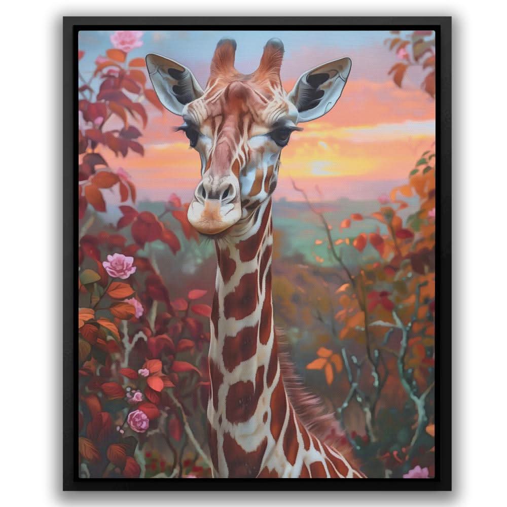 Grazing Giraffe - Giraffe Canvas Print