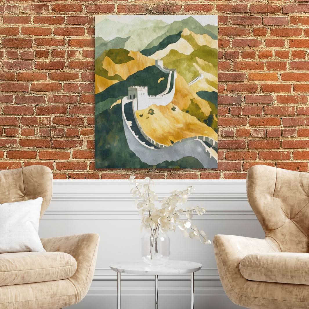 Great Wall in Golden Light - Large Canvas Print