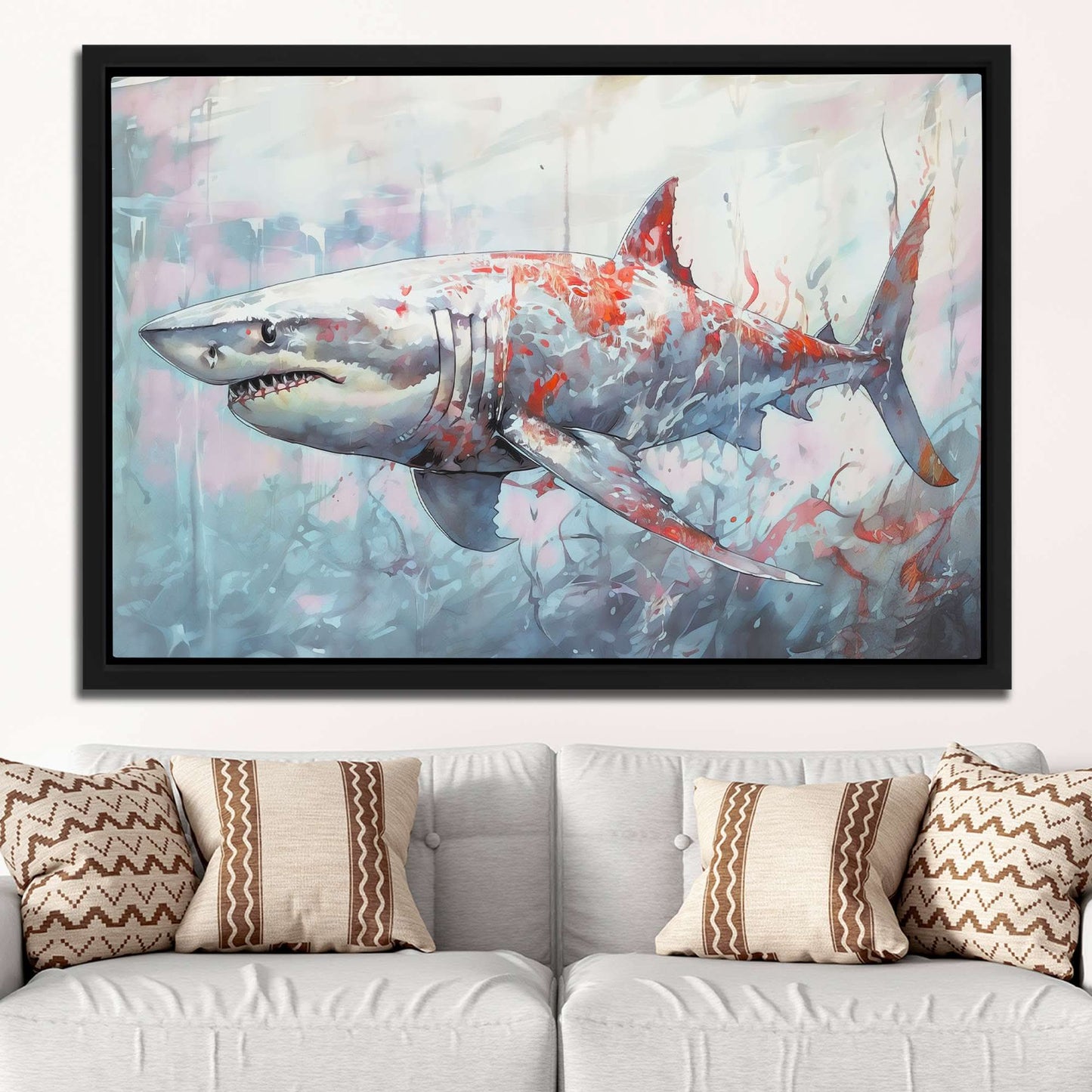 Great White Depths - Large Canvas Print