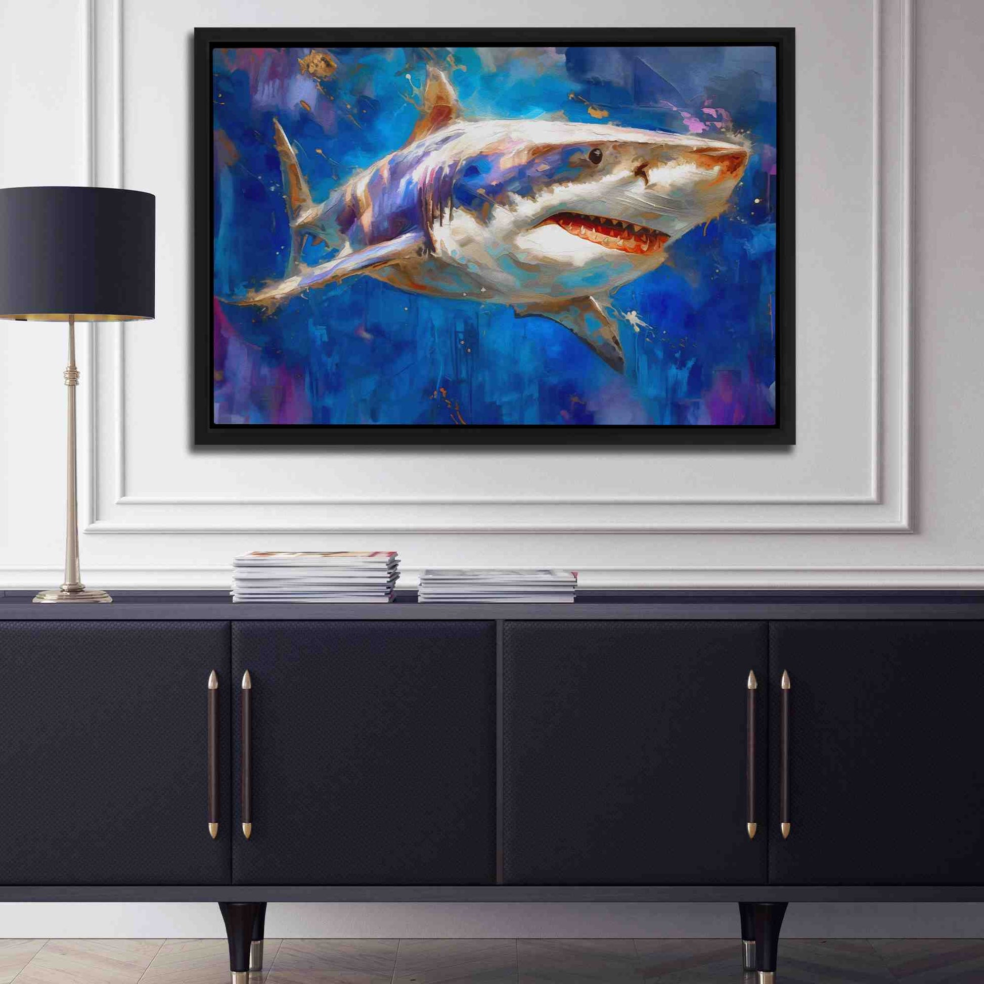 Great White Watercolor - Animals Art