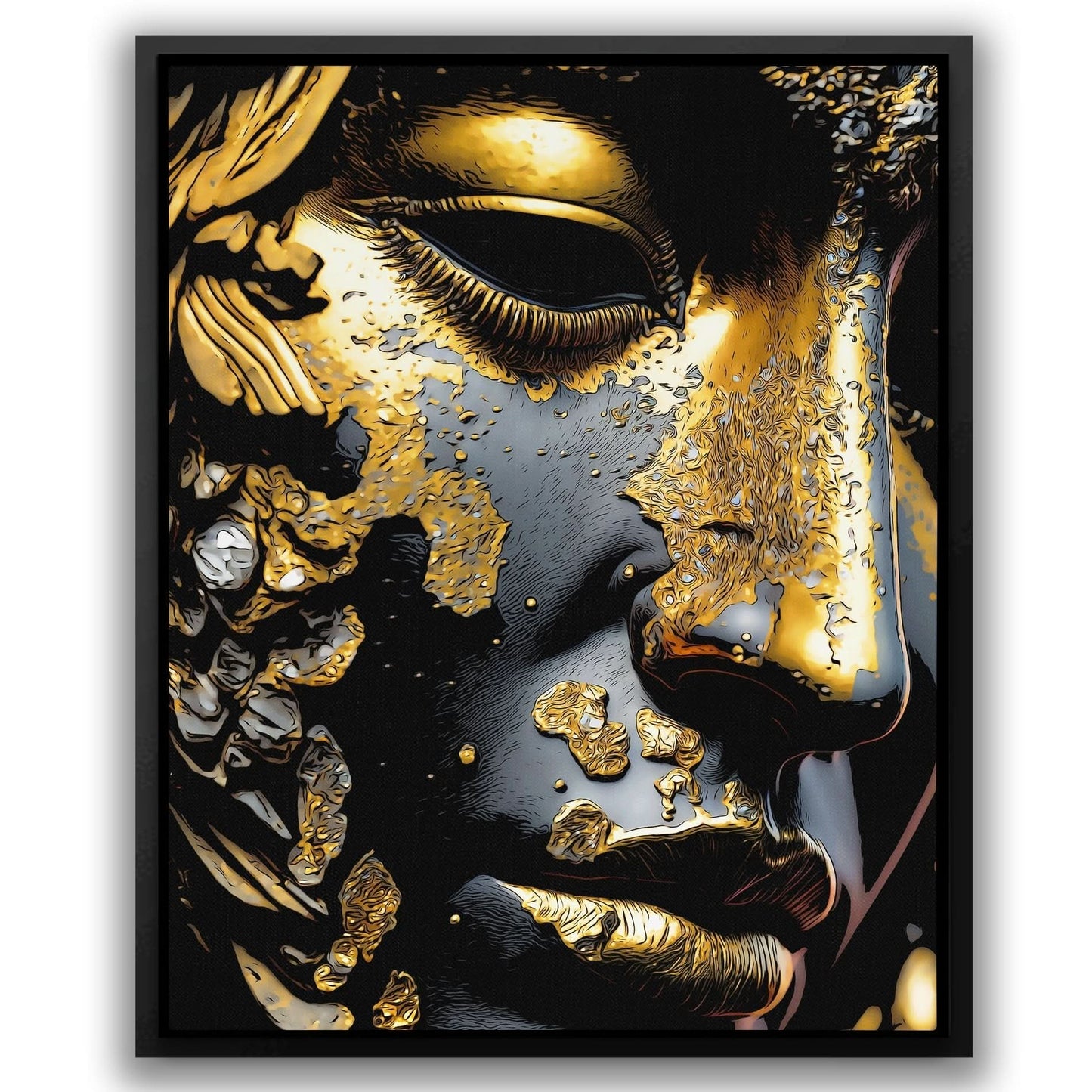 Greek Goddess - God Wall Art in Black Frame