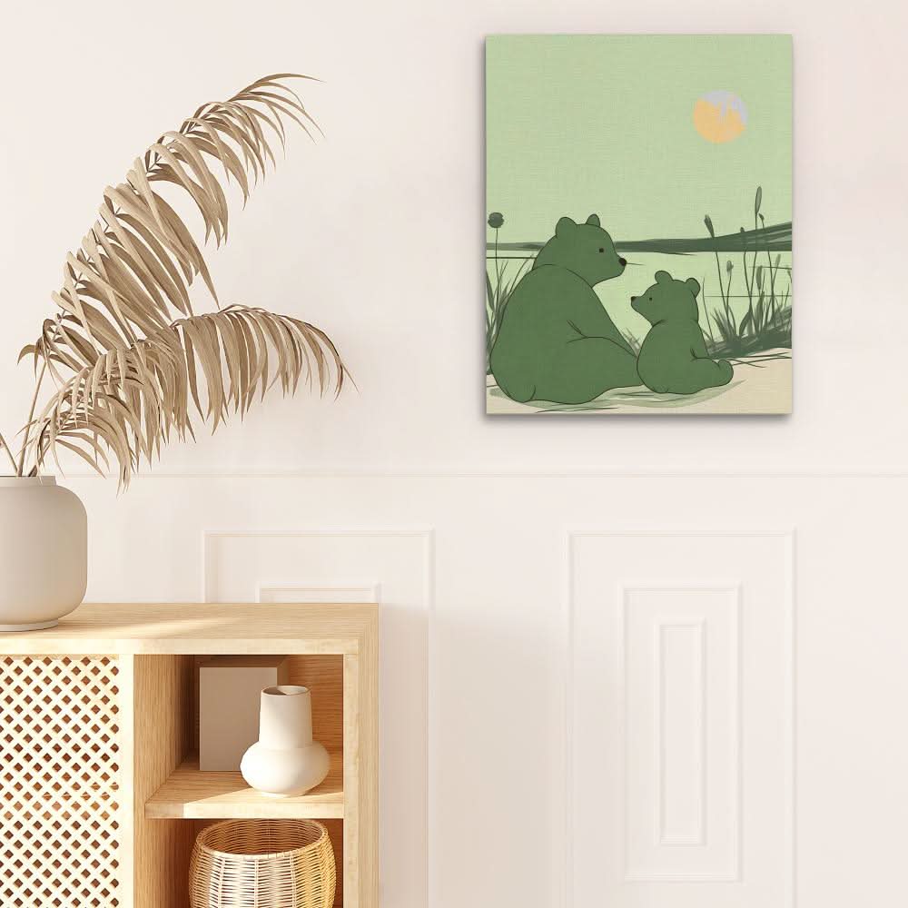 Green Bears - Animals Art for Kids Room
