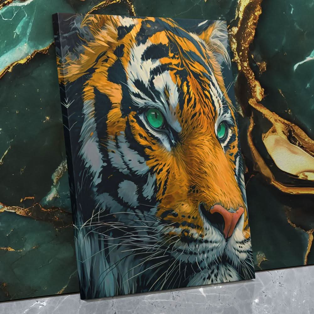 Green Eyed Tiger - Animals Art for Bedroom