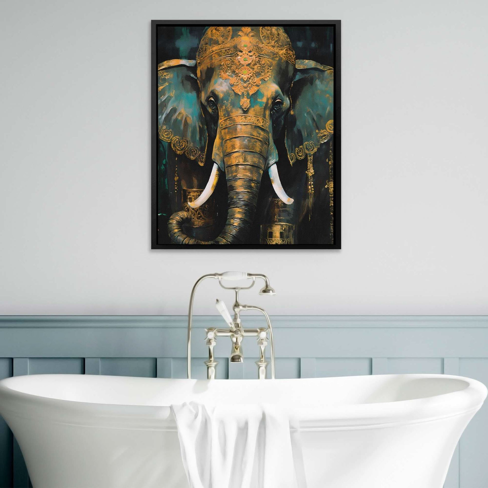 Green Guardian - Blue Canvas Wall Art