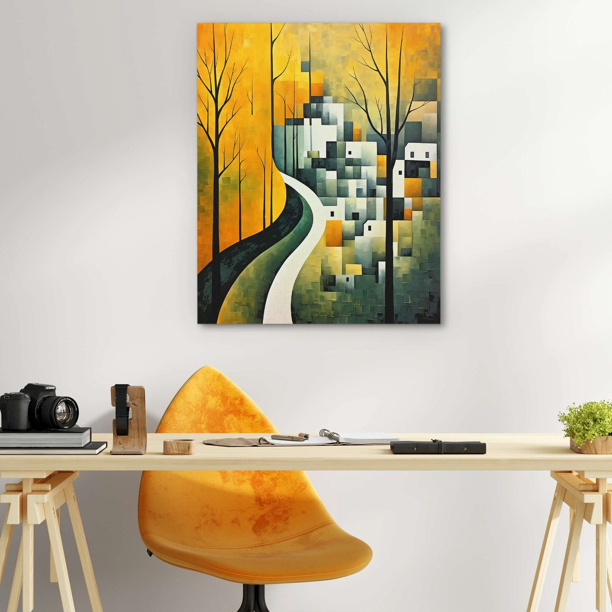 Green Houses - Earth Tones Wall Art