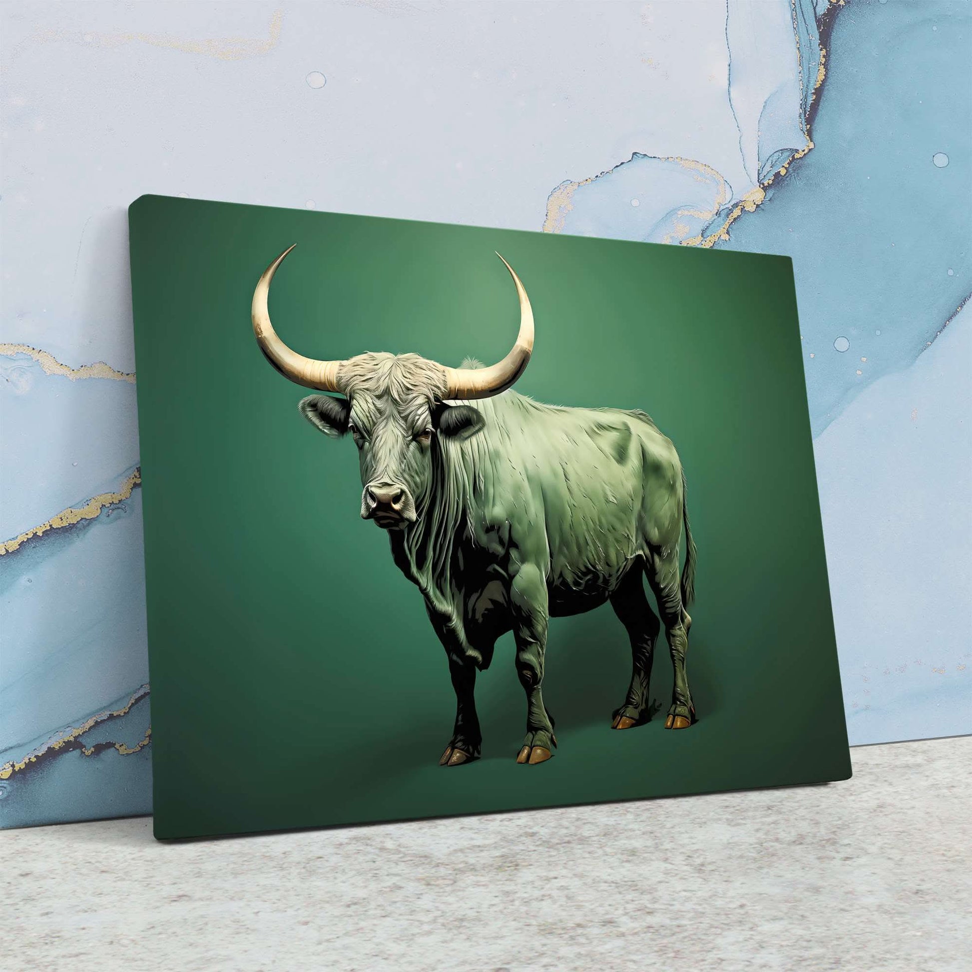 Green Ox - Green Bull Canvas Print