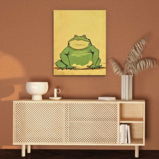 Green Ponderer - Contemporary Wall Art in Black Frame