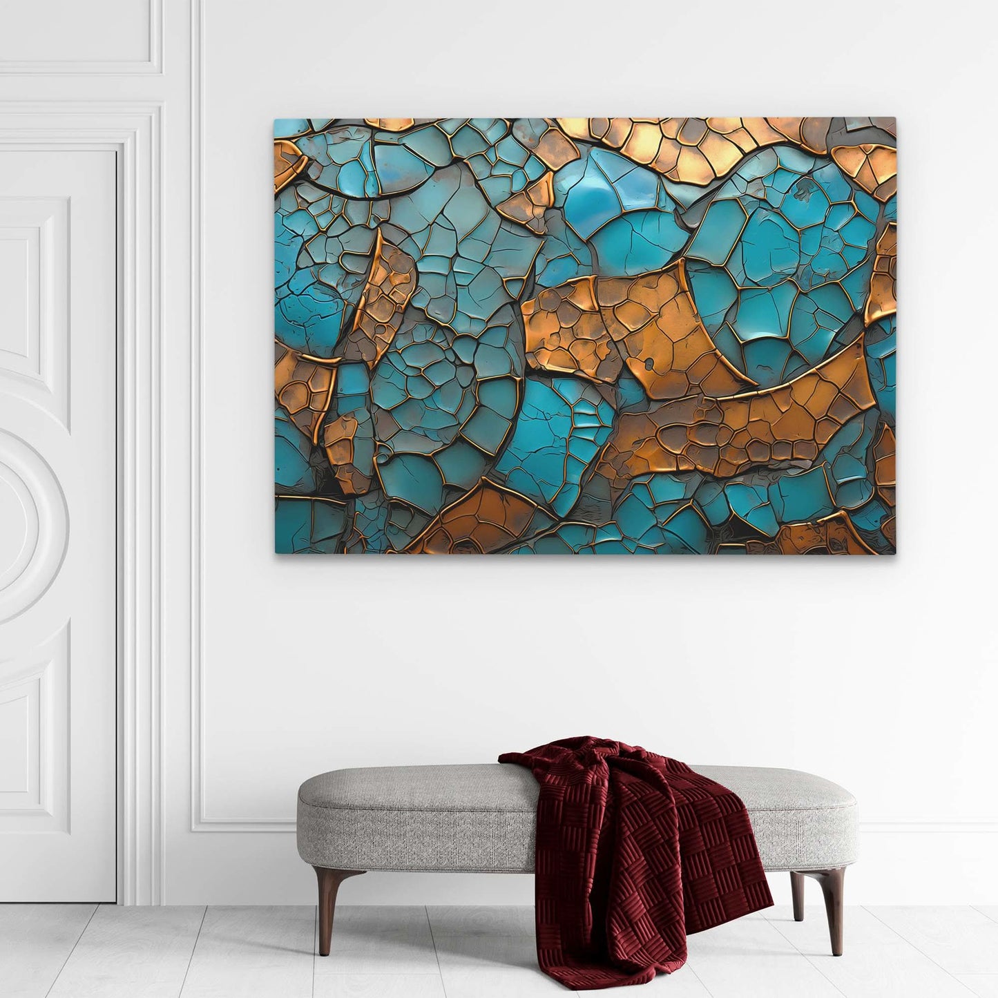 Green Savannah - Gold Horizontal Canvas Print