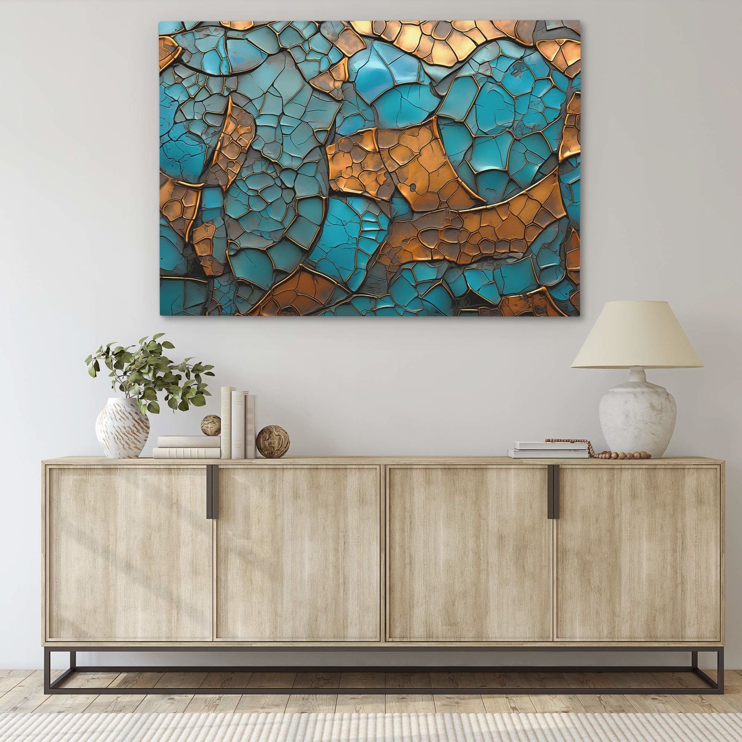 Green Savannah - Horizontal Wall Art in Black Frame