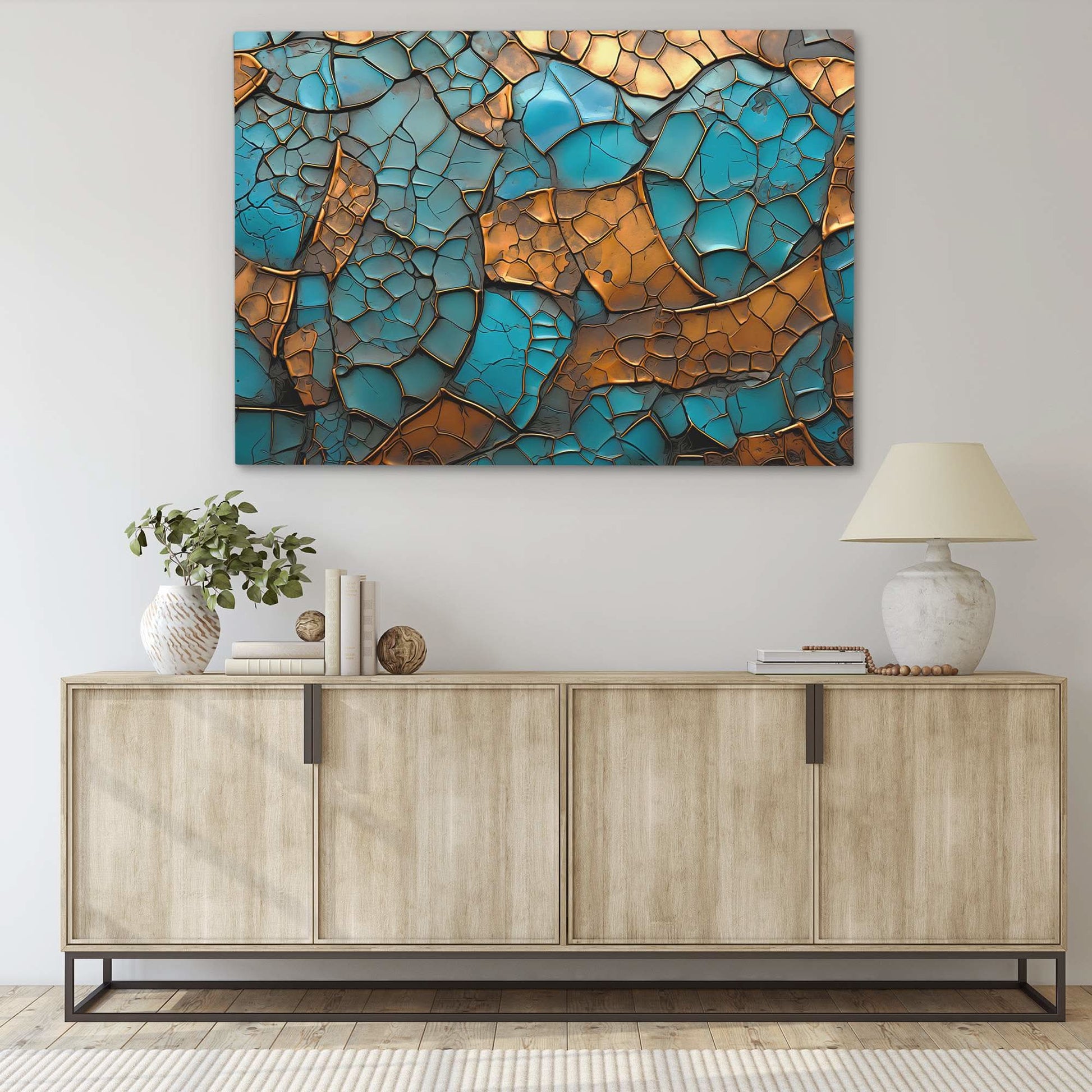 Green Savannah - Horizontal Wall Art in Black Frame
