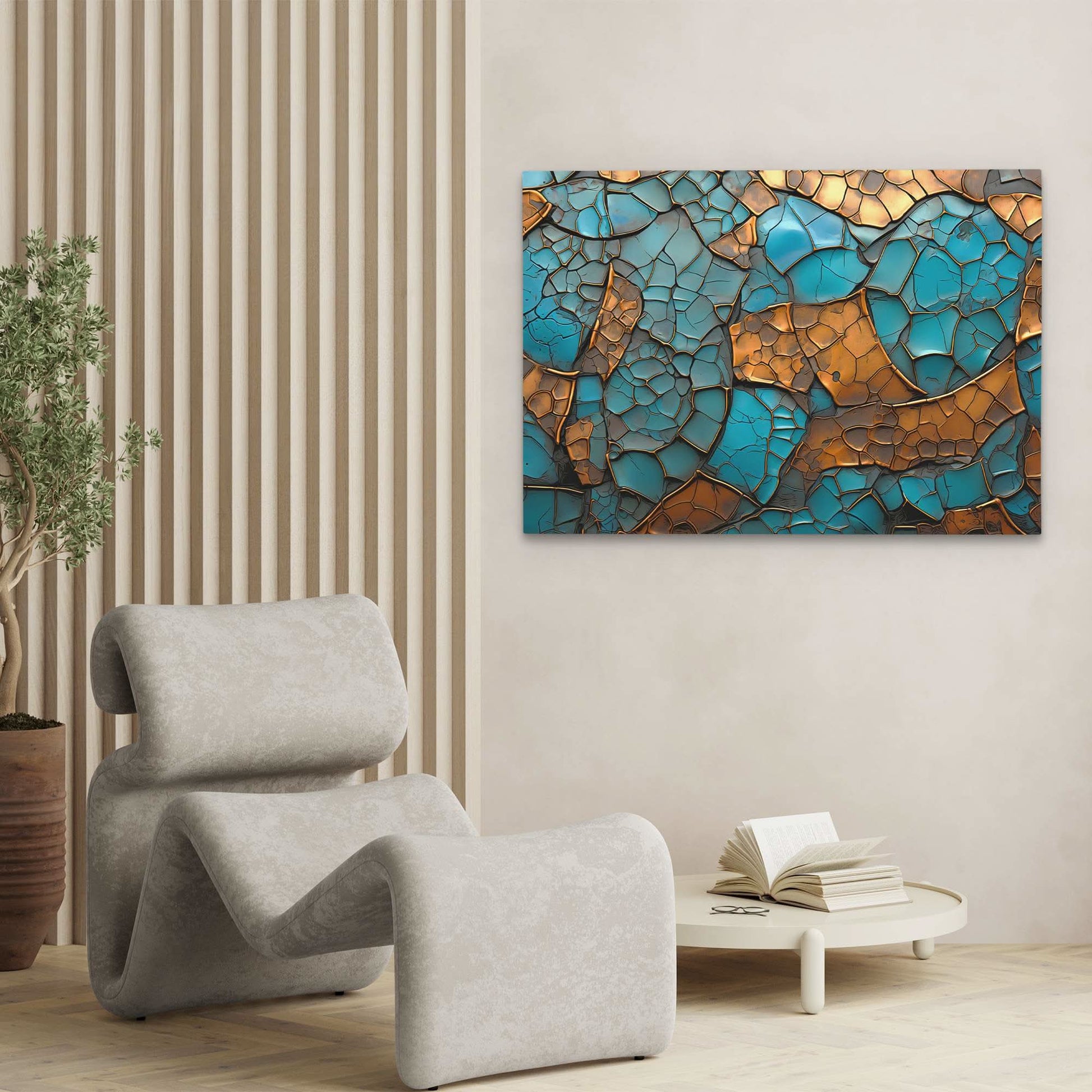 Green Savannah - Gold Wall Art for Bathroom