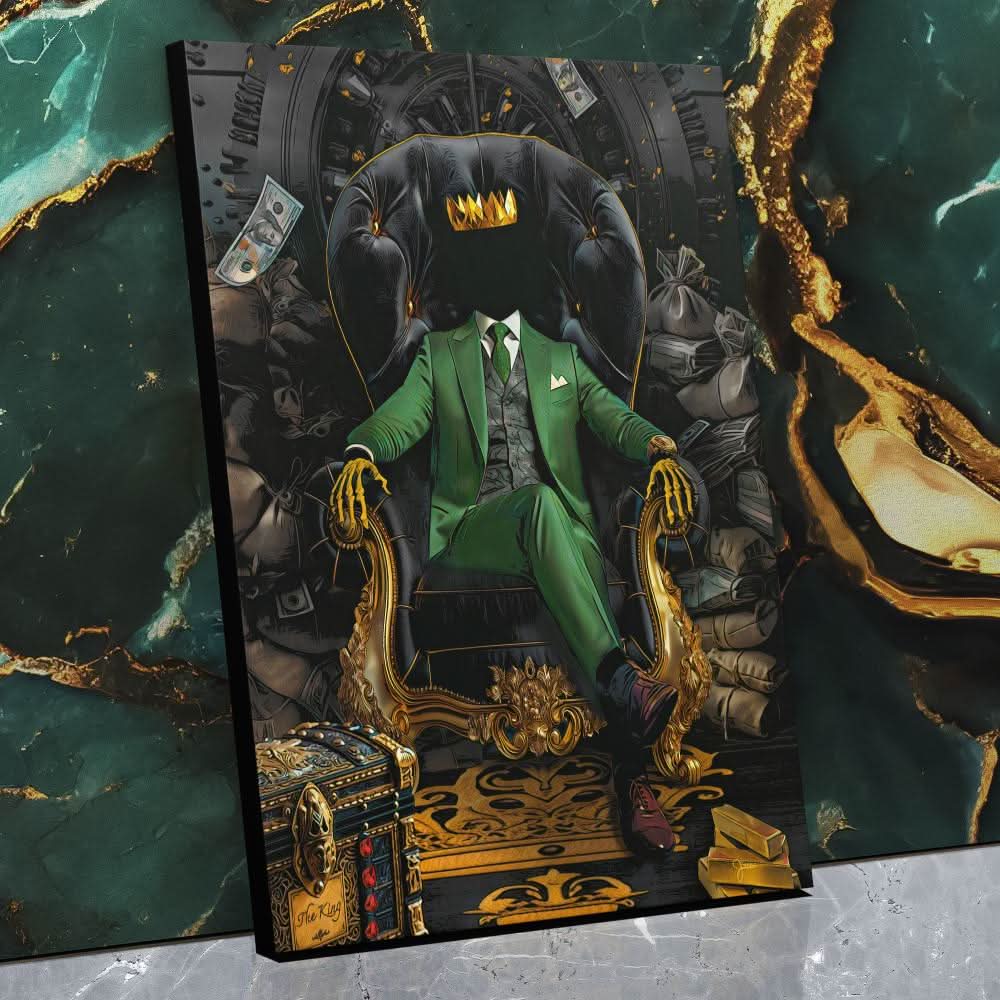 Green Vault King - Black King Canvas Print