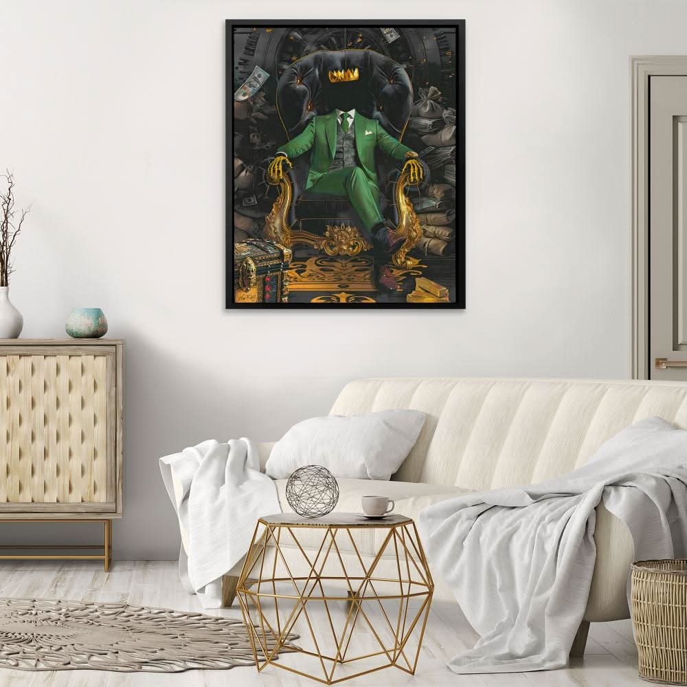 Green Vault King - Pop Art Gold Canvas Wall Art