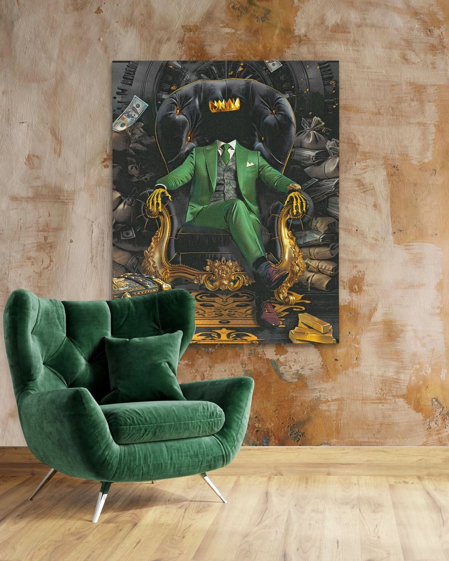 Green Vault King - Black Wall Art
