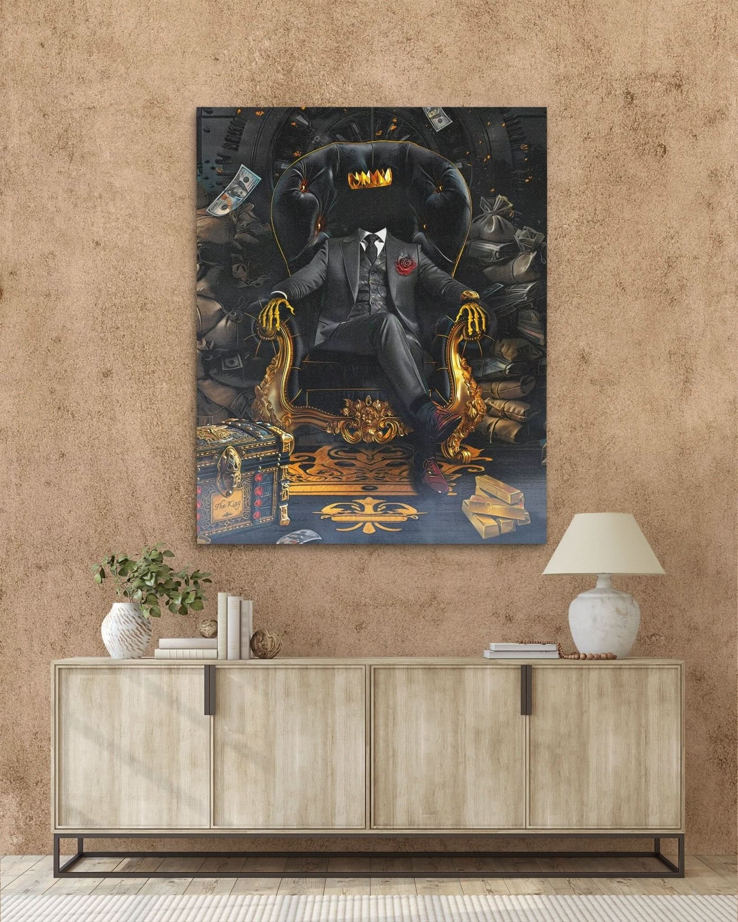 Green Vault King - King Wall Art in Black Frame