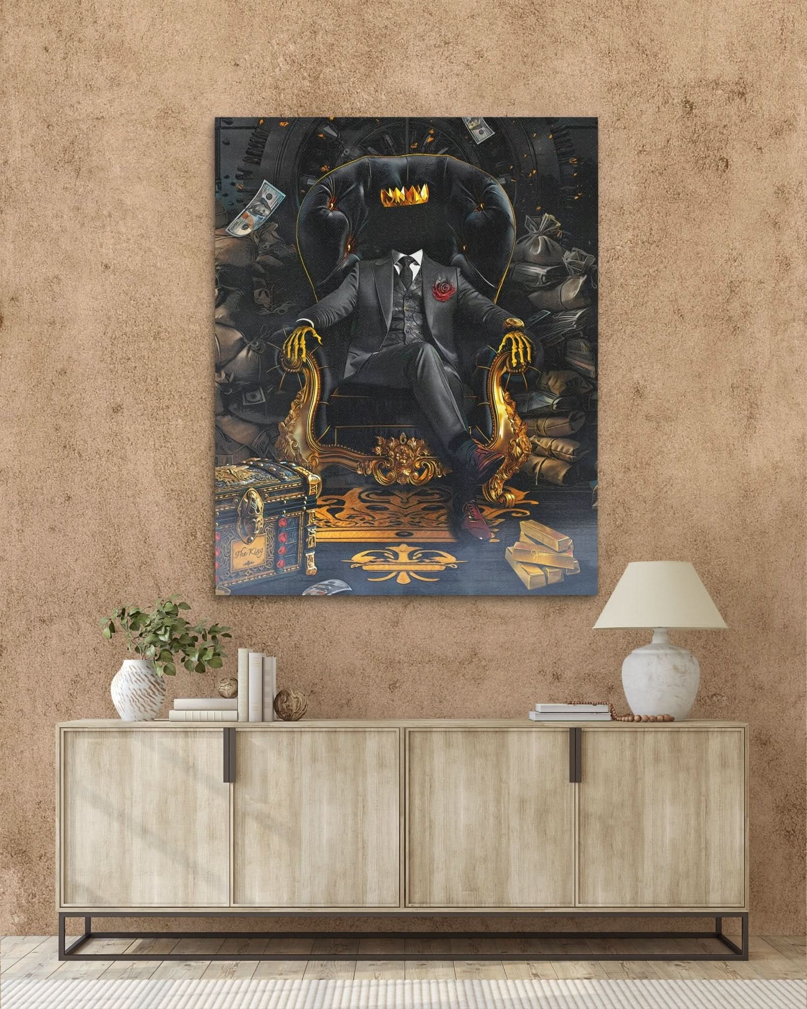 Green Vault King - King Wall Art in Black Frame