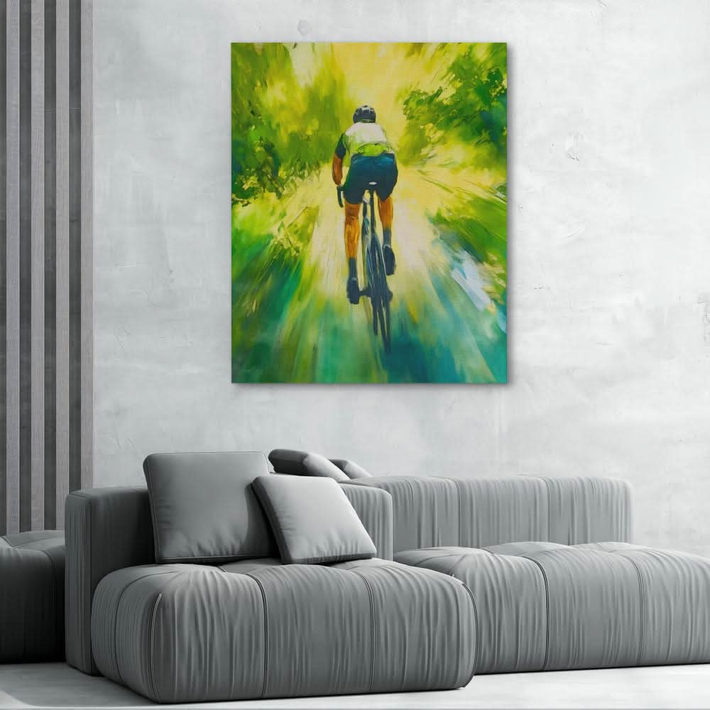 Green Velocity - Large Modern Canvas Print