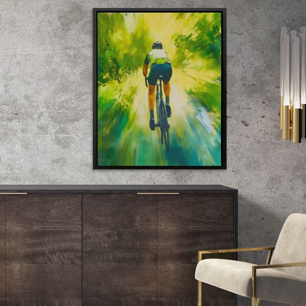 Green Velocity - Modern Blue Canvas Wall Art
