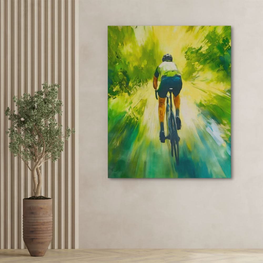Green Velocity - Modern Wall Art in Black Frame