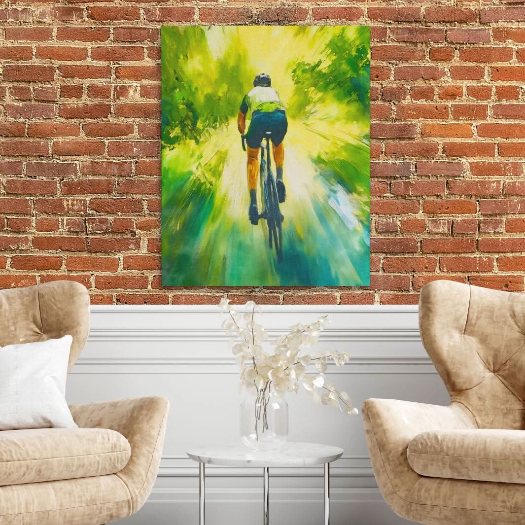 Green Velocity - Gym Wall Art in Black Frame