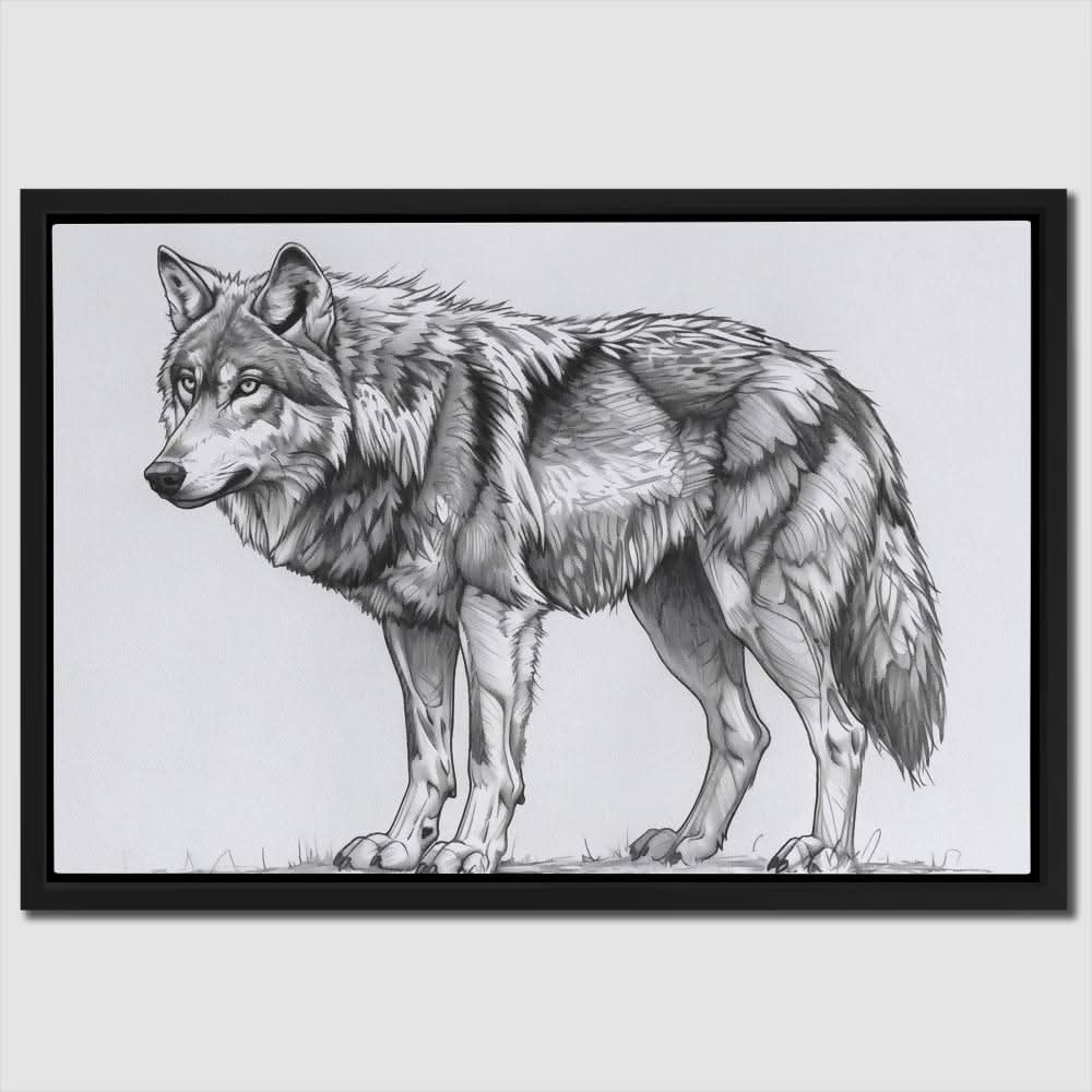 Grey Wolf - Animals Canvas Wall Art
