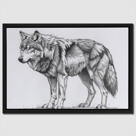 Grey Wolf - Animals Canvas Wall Art