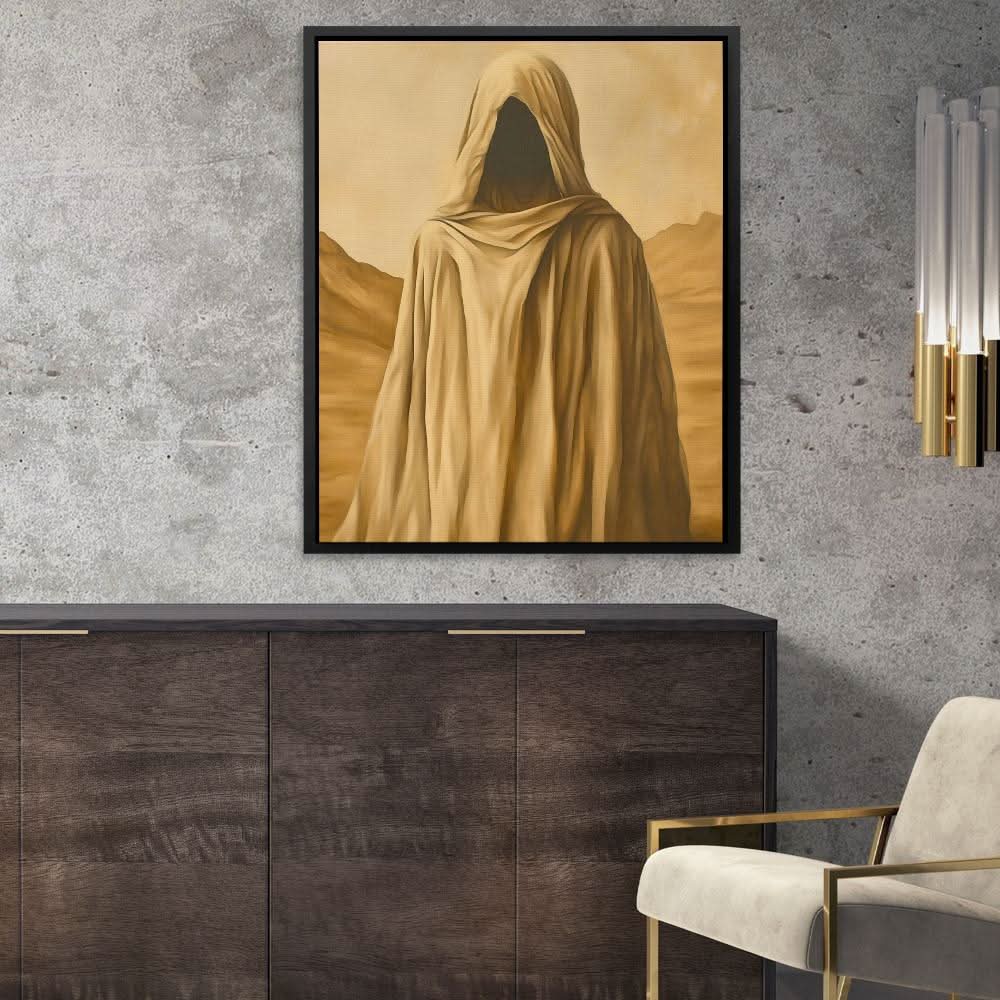 Guardian of Dunes - Figurative Earth Tones Canvas Wall Art
