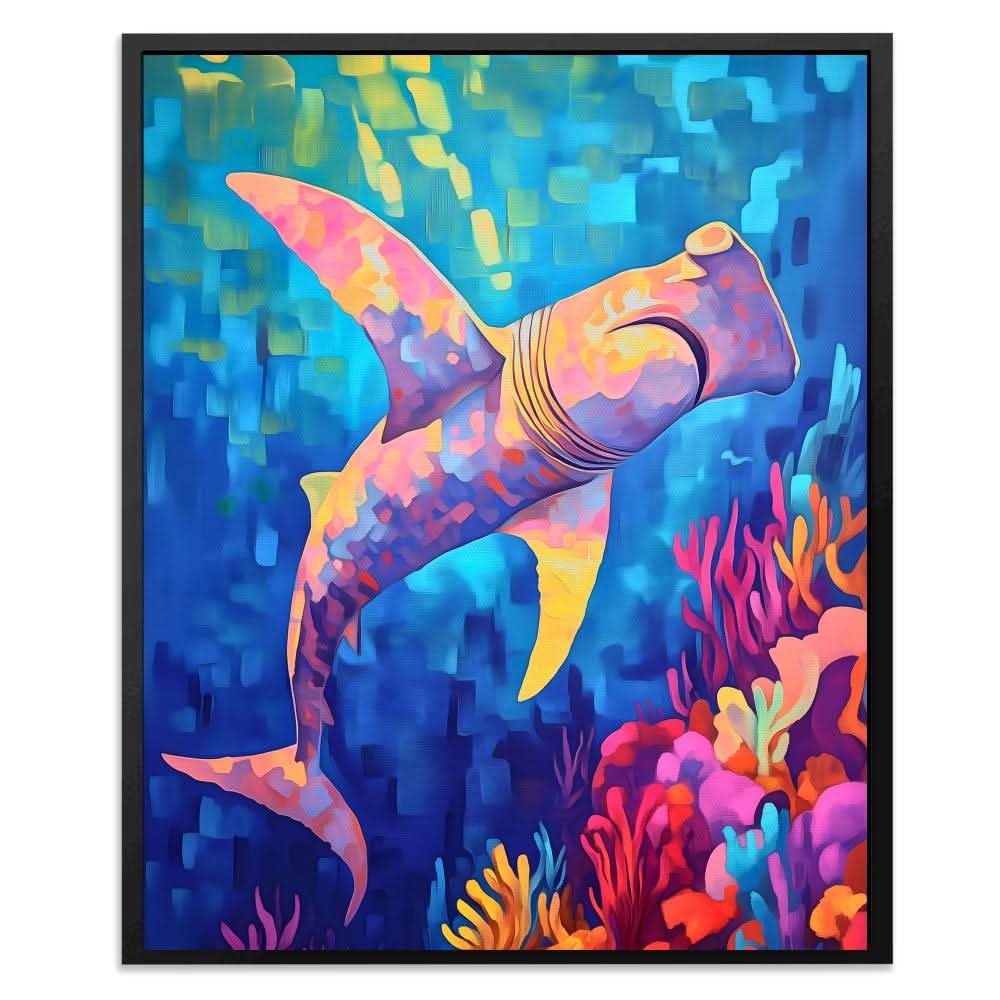 Hammerhead Colorwav - Blue Coral Canvas Print