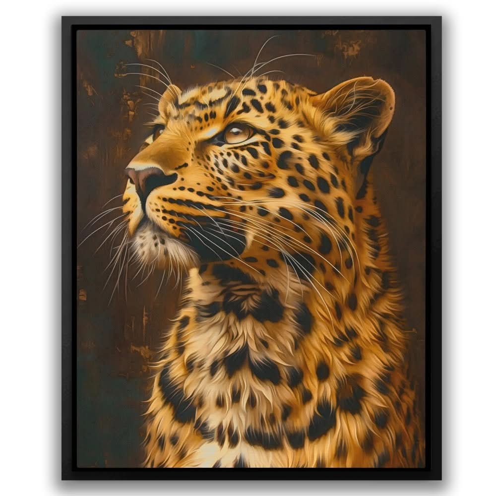 Handsome Leopard - Black and Gold Leopard Canvas Print