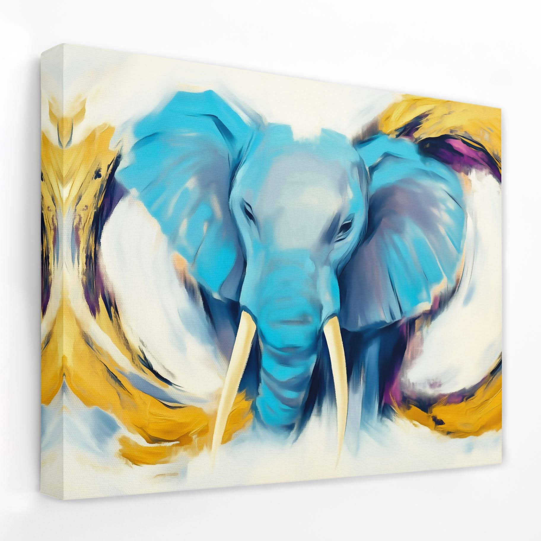 Happy Elephant - Animals Canvas Wall Art