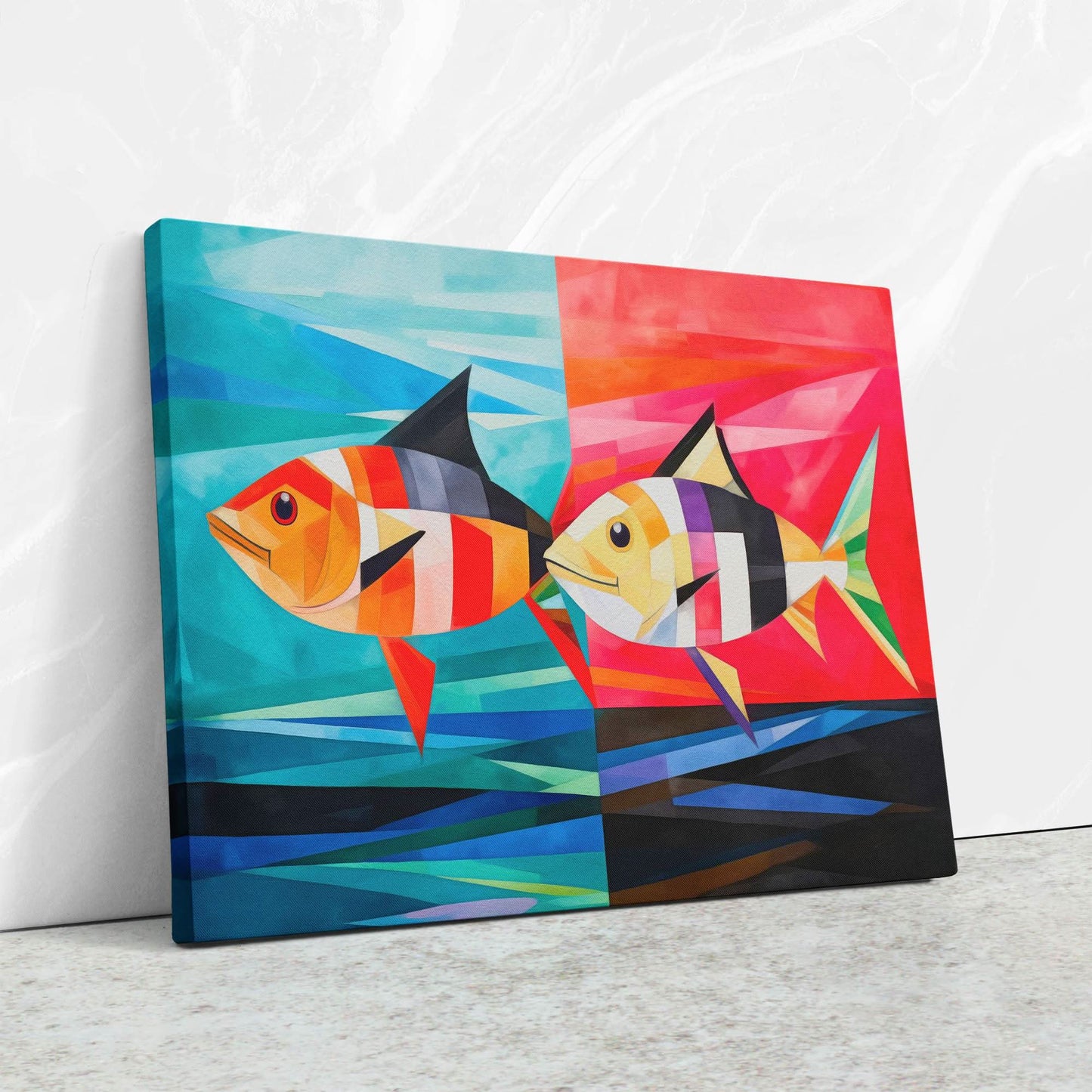 Happy Fish - Fish Art for Bathroom