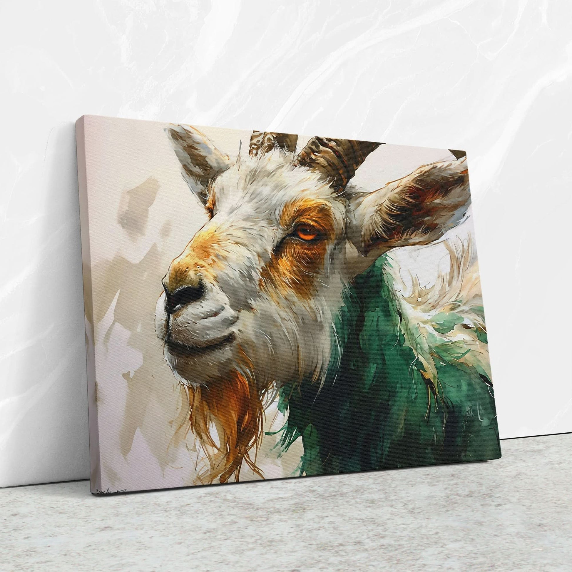 Happy Goat - Large Canvas Print