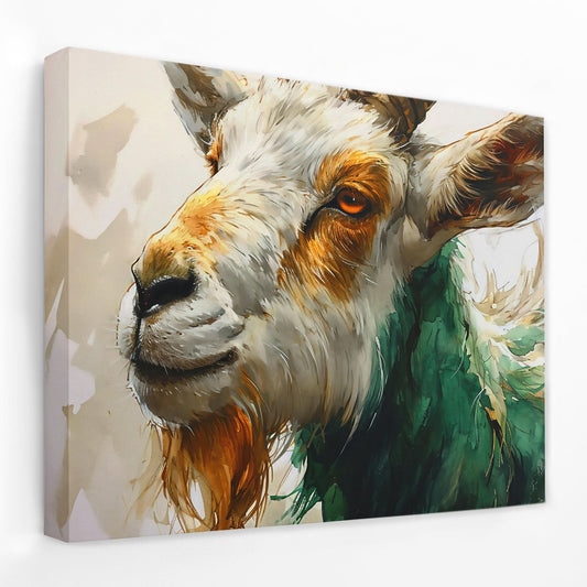Happy Goat - Animals Canvas Wall Art