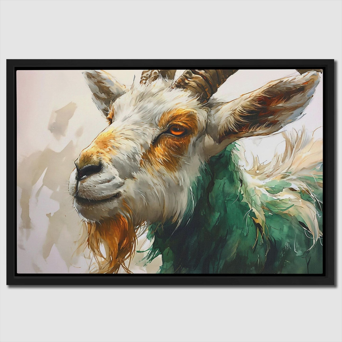 Happy Goat - Gold Wall Art