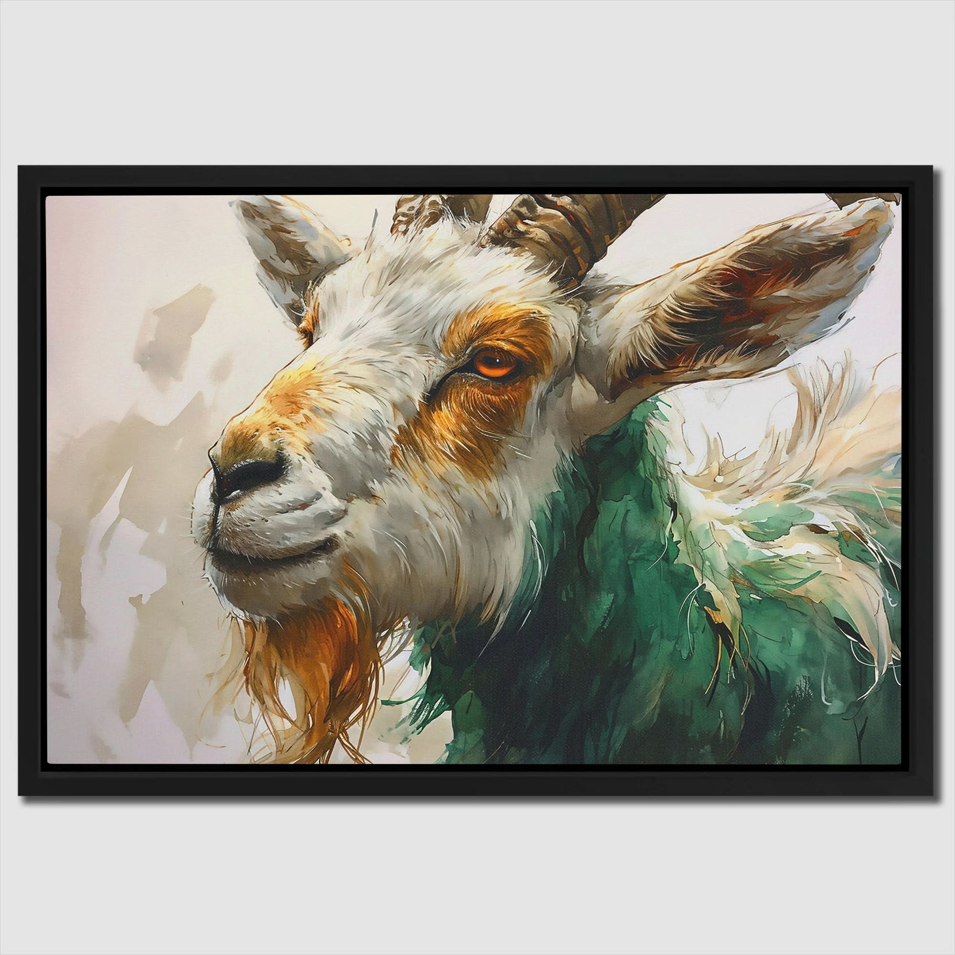 Happy Goat - Gold Wall Art