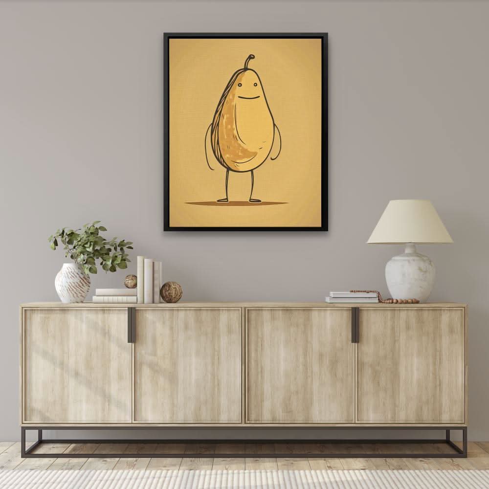 Happy Pear - Simple Earth Tones Canvas Wall Art