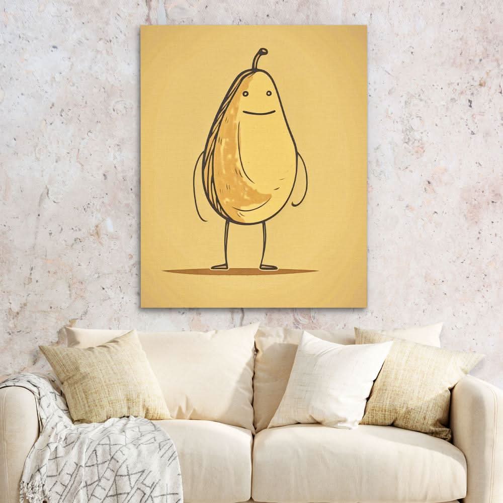 Happy Pear - Large Minimalist Canvas Print