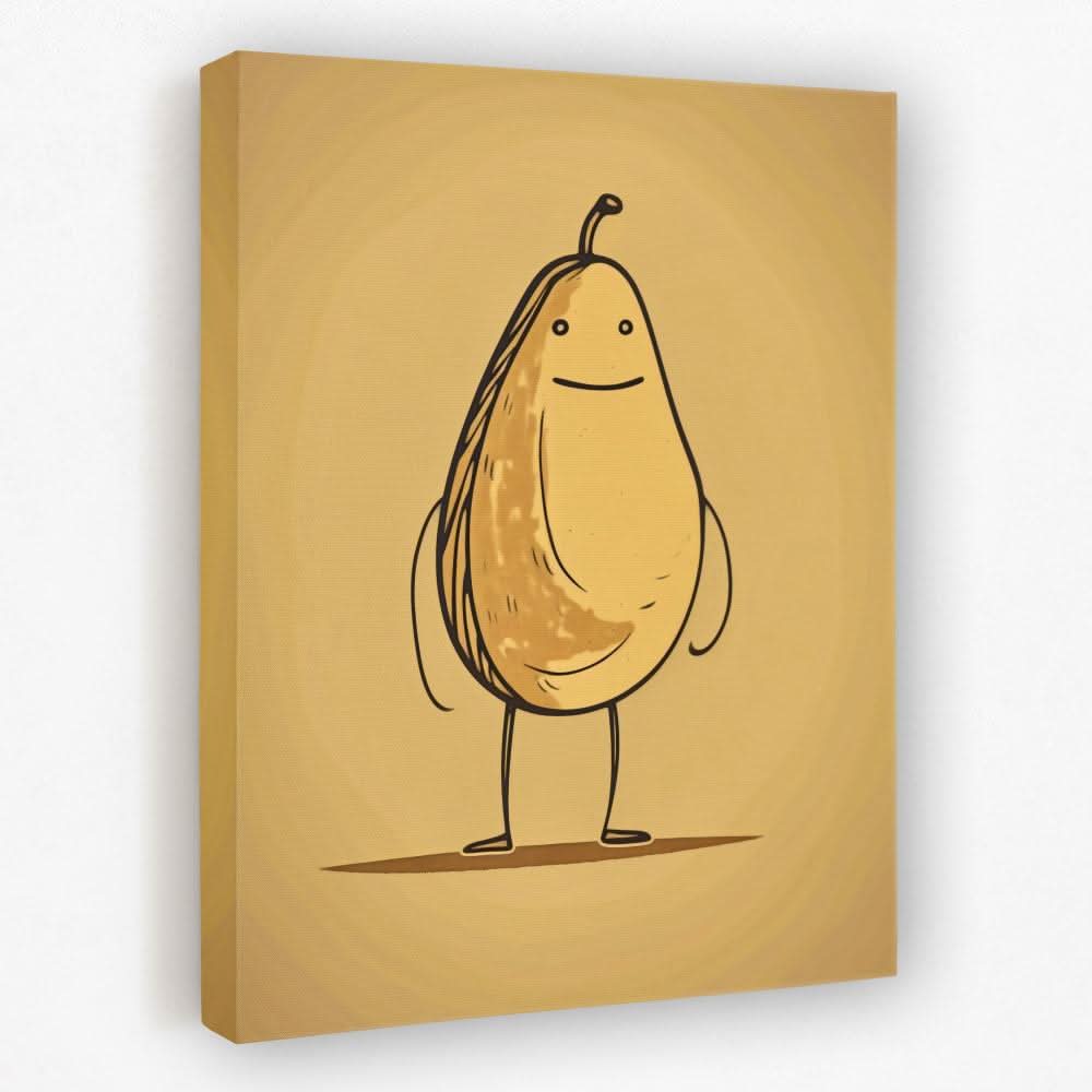 Happy Pear - Cute Canvas Wall Art