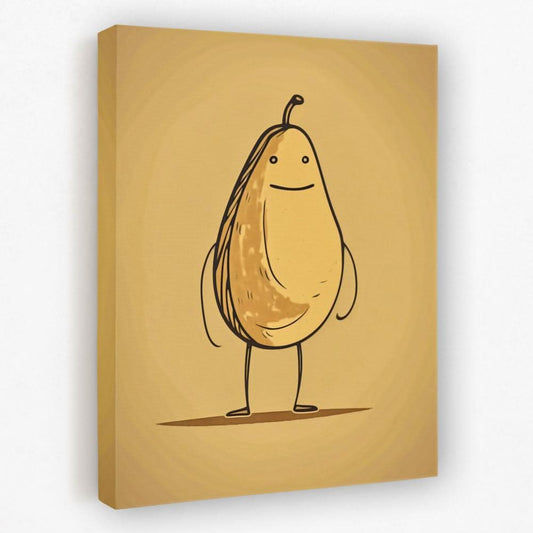 Happy Pear - Cute Canvas Wall Art