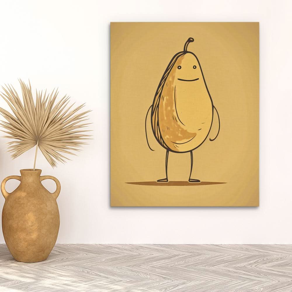 Happy Pear - Food Wall Art in Black Frame
